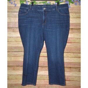 Lee Relaxed Fit Straight High Rise Blue Jeans Plus Size 22WP Instantly Slimming